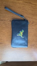 COACH 1941 Rexy Dinosaur Black Leather Wristlet Clutch Pouch Rare picture
