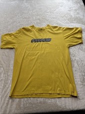 VTG Nike Mens Size M Yellow Raised Dot Spellout Short Sleeve Shirt 90s picture