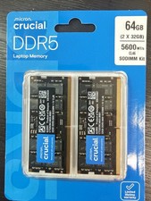 Crucial 64GB Kit (2x32GB) DDR5 5600MHz CL40 Laptop Memory CT2K32G56C46S5 picture
