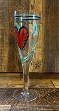 KOSTA BODA ULRICA HYDMAN VALLIEN GOBLET/WINE GLASS HAND PAINTED SIGNED picture