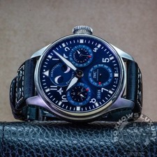 IWC Big Pilot Perpetual Calendar IW503605 46mm Steel Blue Dial Box Papers 2023 picture