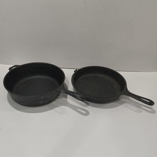 Vintage Griswold No. 80 Double Skillet Set Cast Iron Chicken Fryer & Hinged Lid picture