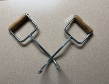 11” Silver Hay Hook Pair **New** Farm Ranch Barn Tool Wooden Handle picture