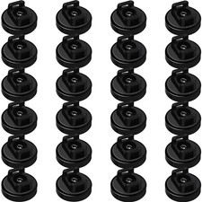 24 Pack Magnetic Zip Tie Mount Wire Cable Holder Clips 25LBS Strong Black picture