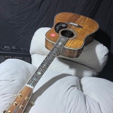 D-45 acoustic electric guitar all koa real abalone inlay bone nut with pickups picture