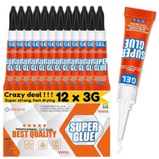 12-Pack Super Glue Gel Clear � 3g Strong Non-Drip Adhesive for Plastic Metal picture