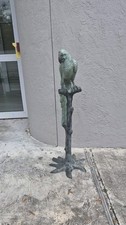 Large Vintage Bronze Parrot On Tree sculpture 50” tall Excellent Condition picture