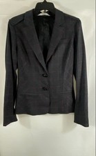 Diane von Furstenberg Women's 3pc Suit Charcoal Fuchsia Plaid Blazer Vest Sz 10 picture