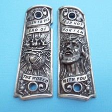 Original M1911 A1 Solid Pewter Jesus Sacred Heart Grips picture