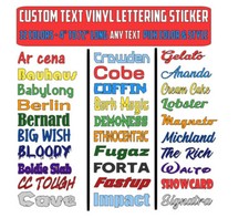Custom Text Vinyl Lettering Sticker Decal Personalized -ANY TEXT - ANY NAME - [2 picture