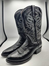 Dan Post 2110R Black Leather Cowboy Western Boots Men’s Size 10 D Milwaukee picture