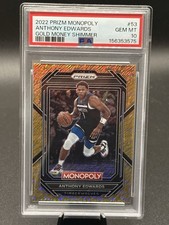 2022-23 Prizm Monopoly Anthony Edwards Gold Money Shimmer /500 PSA 10 #53 picture