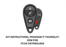DIY OEM 2010-2014 SUBARU KEYLESS REMOTE ENTRY CWTWB1U819, PROGRAM YOURSELF picture
