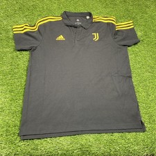 Juventus FC Adidas Polo Shirt Mens Large Black 2023 Soccer Kit picture