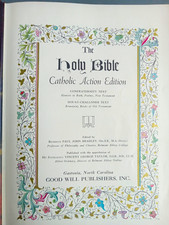 The Holy Bible Catholic Action Edition 1953 VINTAGE picture