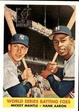 1997 Topps #24 Mickey Mantle / Hank Aaron Commemorative Reprints picture