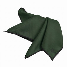 $195 NWOT Dolce&Gabbana Green w Black Silk Pocket Square Italy 13