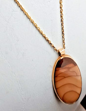 14k Yellow Gold Reversible Pendant w/ Gemstone picture