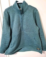 L.L.Bean Women's Full Zip Fleece Sweater, Mock Neck, Blue, Size L Regular picture