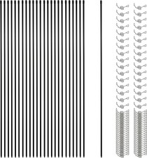 45.3 Inch 25 Pcs Fiberglass Electric Fence Posts with 100 Pcs Metal Loops, Tempo picture