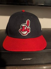 Vintage Cleveland Indians New Era 59FIFTY Fitted 7 5/8 Hat Chief Wahoo picture