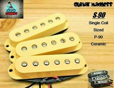 G.M. S-90's Single Coil Sized P-90's with Pole Pieces Cream Covers C picture