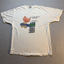 VTG 90s Woodstock Revival Shirt Hanes Beefy Bethel NY Peace Music Fest - Large picture