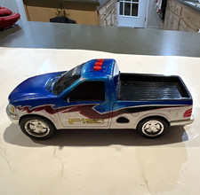 Vintage RARE 1992 Toy State Ford F-150 Pickup Toy Blue/Silver/Red Flame WORKS picture
