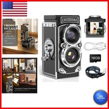 CHUZHAO Digital Camera Retro Vintage TLR 12MP 1080P FHD Video Auto Focus - Black picture