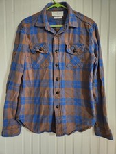 Imogene + Willie Flannel Shirt Mens M Blue and Brown Plaid USA  picture