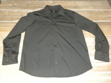 Bylt Executive Stretch 2.0 Shirt Mens L Black Button Up Long Sleeve Minimalist picture