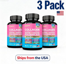 3x NEW Beauty Collagen Complex Type I II III V X Biotin Keratin 90 Capsules picture