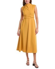 Gracia Front Tie Belt Mock Neck Midi Dress Women's picture