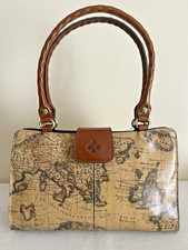 Patricia Nash Rienzo European Map Leather Satchel Bag Handbag picture