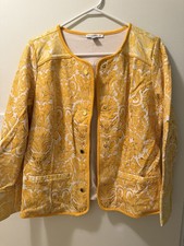 Isaac Mizrahi Yellow Floral Jacket Size Medium picture