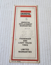 1976 Chevrolet Factory GM Original Uniroyal Warranty Brochure Part 9590715 12/76 picture