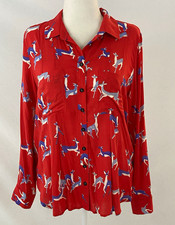 Maeve by Anthropologie Whimsical Blouse 14 Deer Print NWOT picture