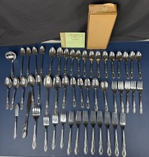 Lot of 51 Oneida WM A Rogers Stainless Silverware Flatware WITH BOX 1995 picture
