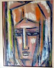 Portrait  Lithuanian Artist Jadvyga Paukstiene Modernist 1960's Pieta picture