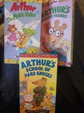 Arthur VHS Lot of 3 Vintage Retro PBS Kids 90s Nostalgia Music Video Tested picture