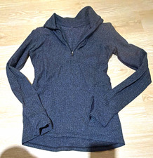 Lululemon Women's Gray 1/4 Zip Mock Neck Slim Fit Pullover Top size 6 picture