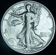 1927-S Walking Liberty Half Dollar XF Tougher ~ 26491 picture