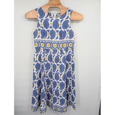 Boden Lizzie Paisley Floral Midi Dress Blue Yellow Cotton Sleeveless Women 12L picture