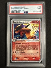 2005 POKEMON EX UNSEEN FORCES #110 TYPHLOSION EX-HOLO PSA 6 picture