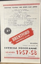 Brentford v Reading, Division 3 (South), 1957/58. picture