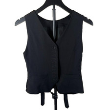 Vintage Cheap and Chic by Moschino Black Vest Top Womens Button Front Italy picture