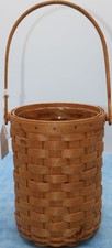Longaberger 2005 Tall Round Basket with Clear Protector (note stain) picture