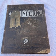 Antique 1890s Dante's Inferno Book Gustave Doré Illustrated Altemus Edition picture