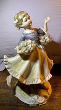 Darling Vintage Lefton Flower Girl w/ Two Flower Baskets Japan KW118A 🌸 picture