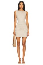 SOVERE Tova Mini Dress in Cafe Latte Small New Womens Linen Mini picture
